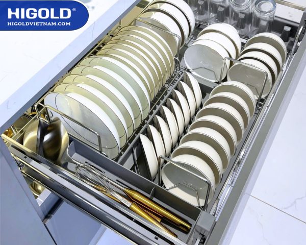 Kệ chén bát đĩa bắt mặt hộc inox 304 - 301725